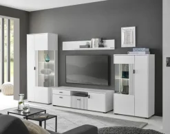 Wohnkombi 13 HUDSON 4-teilig 320x180 cm weiß/schwarz