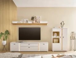 Wohnkombi 23 LONG ISLAND 3-teilig 290x170 cm weiß/braun