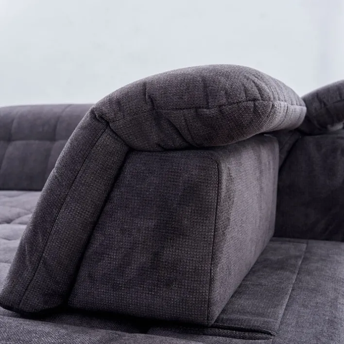 Wohnlandschaft LANCE 323 x 260 cm Stoffbezug belle black