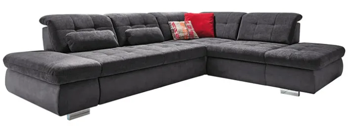 Wohnlandschaft LANCE 323 x 260 cm Stoffbezug belle black