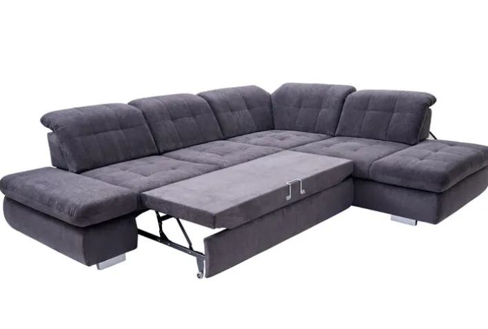 Wohnlandschaft LANCE 323 x 260 cm Stoffbezug belle black