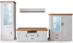 Wohnwand 369 cm NB Pinie Aurelio weiß /Grandson Oak braun