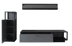 Wohnwand LUXOR II 3-teilig Royla grau/ anthrazit