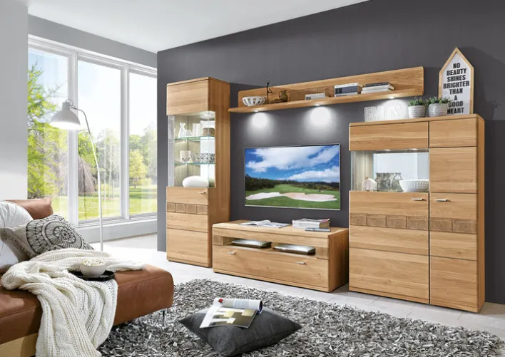 Wohnwand MIRO 311 x 205 x 50 cm in Braun