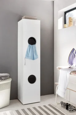 Wäscheschrank 40 x 185 cm weiß
