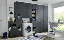 Wäscheschrank MULTIRAUMKONZEPT 40 x 185 x 40 cm graphitfarben