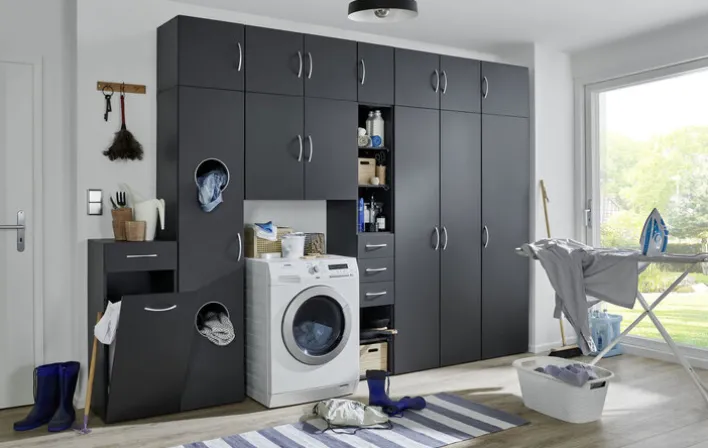 Wäscheschrank MULTIRAUMKONZEPT 40 x 185 x 40 cm graphitfarben
