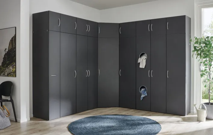 Wäscheschrank MULTIRAUMKONZEPT 40 x 185 x 40 cm graphitfarben