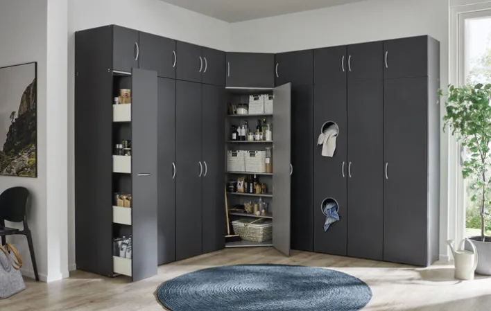 Wäscheschrank MULTIRAUMKONZEPT 40 x 185 x 40 cm graphitfarben