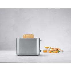 ZWILLING Toaster ENFINIGY kurz silberfarbig mit Brötchenaufsatz